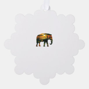 African Elephant Sunset Safari Nature Lovers Shirt Ornament Karte