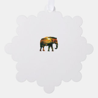 African Elephant Sunset Safari Nature Lovers Shirt Ornament Karte
