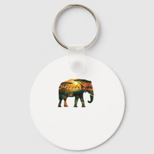 African Elephant Sunset Safari Nature Lovers Shirt Schlüsselanhänger