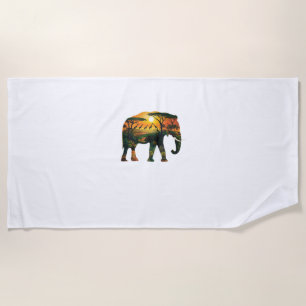 African Elephant Sunset Safari Nature Lovers Shirt Strandtuch