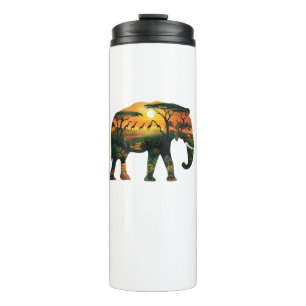 African Elephant Sunset Safari Nature Lovers Shirt Thermosbecher