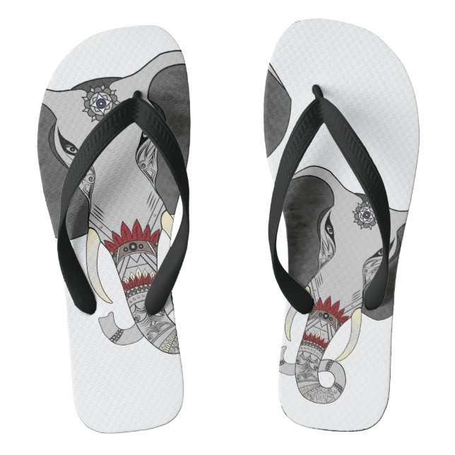 African-Elephant-Tribal Flip Flops (Fußbett)