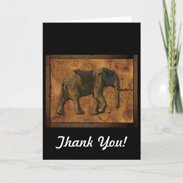 African Elephant Vielen Dank Karten und Mitteilung (Vorderseite)