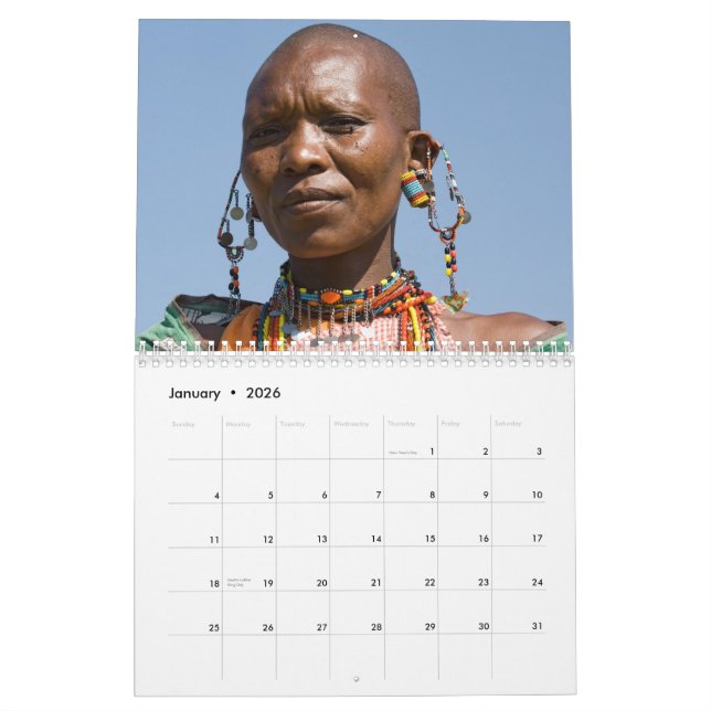 African Faces Wall Calendar Kalender (Jan 2026)