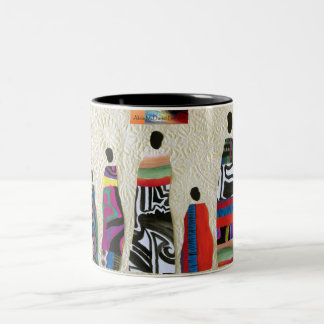 African Family Collage Mug by Alicia McDaniel Fine Zweifarbige Tasse
