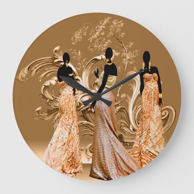 African Garden Party Große Wanduhr (Vorderseite)