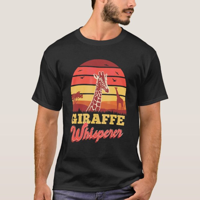 African Giraffe Whisperer Safari Tall Animal Giraf T-Shirt (Vorderseite)