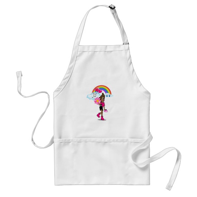 African Girl Rainbow Clouds Kitchen Schürze (Vorne)