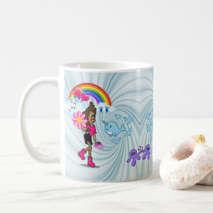 African Girl Rainbow Narwhal Tasse