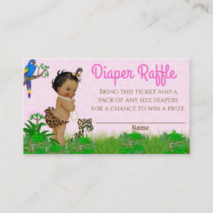 African Girl Safari Baby Duschduschmaschine Windel Visitenkarte