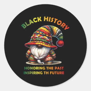 African Gnome Black History Month Runder Aufkleber