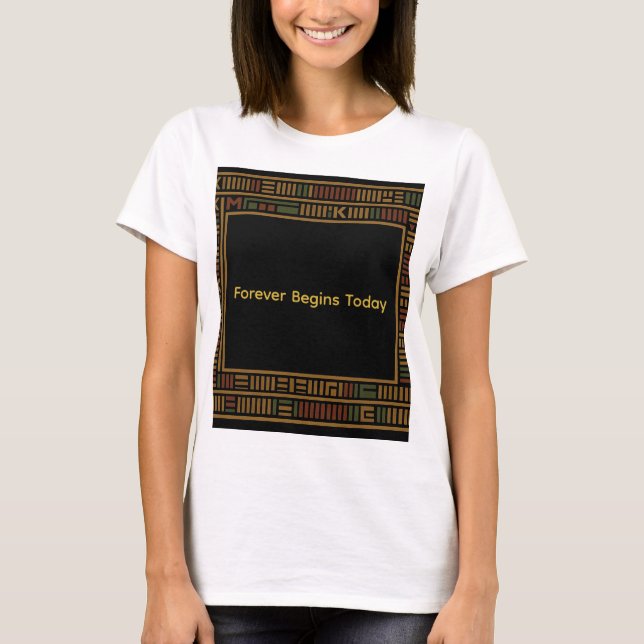 African Gold Kente Pattern T - Shirt (Vorderseite)