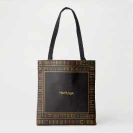 African Gold Kente Pattern Tote Bag Tasche