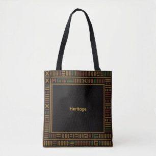 African Gold Kente Pattern Tote Bag Tasche