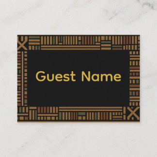 African Gold Kente Wedding Platzkarte