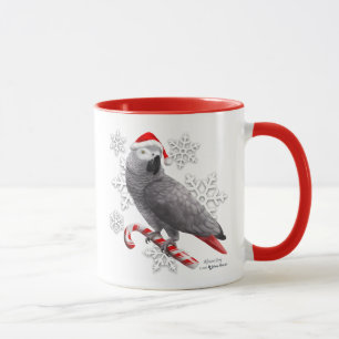 African Gray Christmas Tasse
