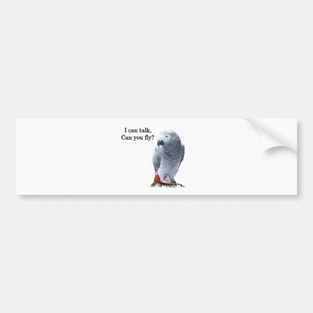 African Gray Ich kann reden, kannst du fliegen? Autoaufkleber (Vorne)