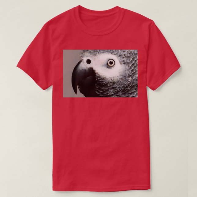 African Gray Parrot Art Softy T-Shirt (Design vorne)