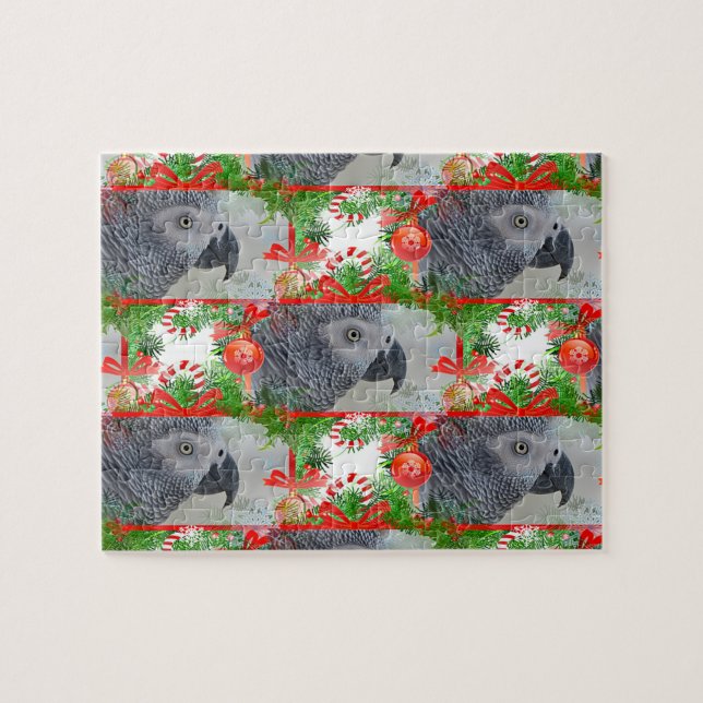 African Gray Parrot Christmas (Horizontal)