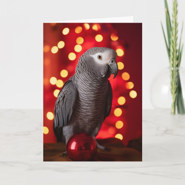 African Gray Parrot Holiday Cards Karte (Vorderseite)