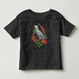 African Gray Parrot Lover Blume Kleinkind T-shirt