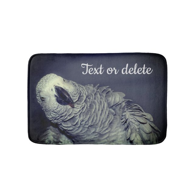 African Gray Parrot Niedlich Bird Personalisiert Badematte (Vorderseite)