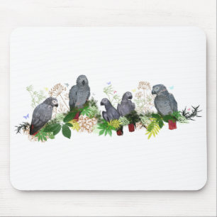 African Gray Parrot Party Mousemat Mousepad