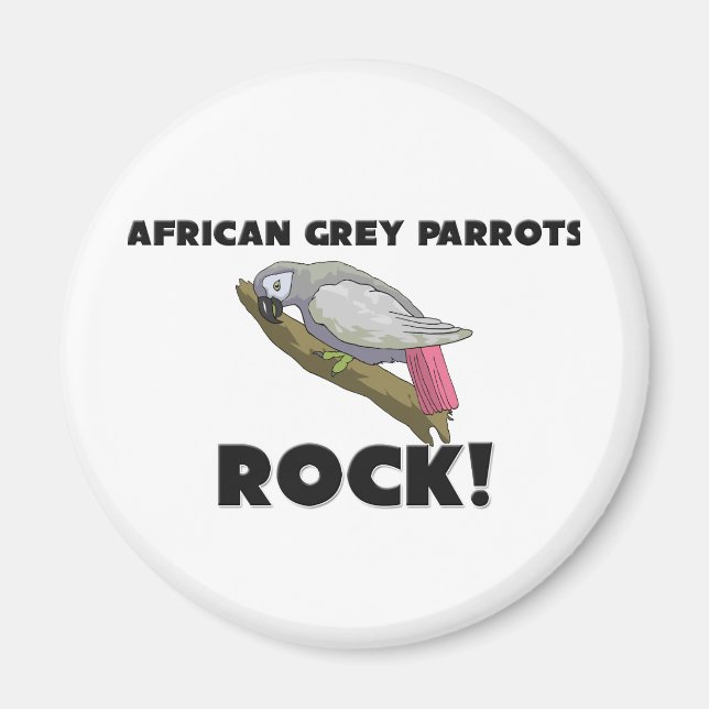 African Gray Parrots Rock Magnet (Vorne)