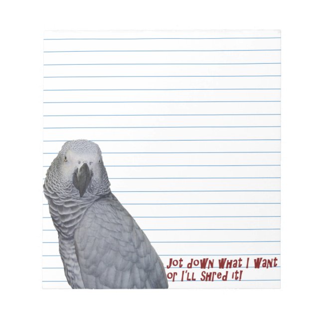 African Gray Small Notepad Notizblock (Vorderseite)