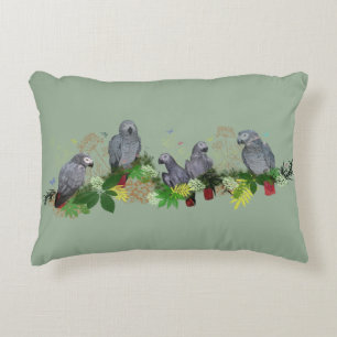 African Grey Papageien-Party-Kissen (Hellgrün) Dekokissen