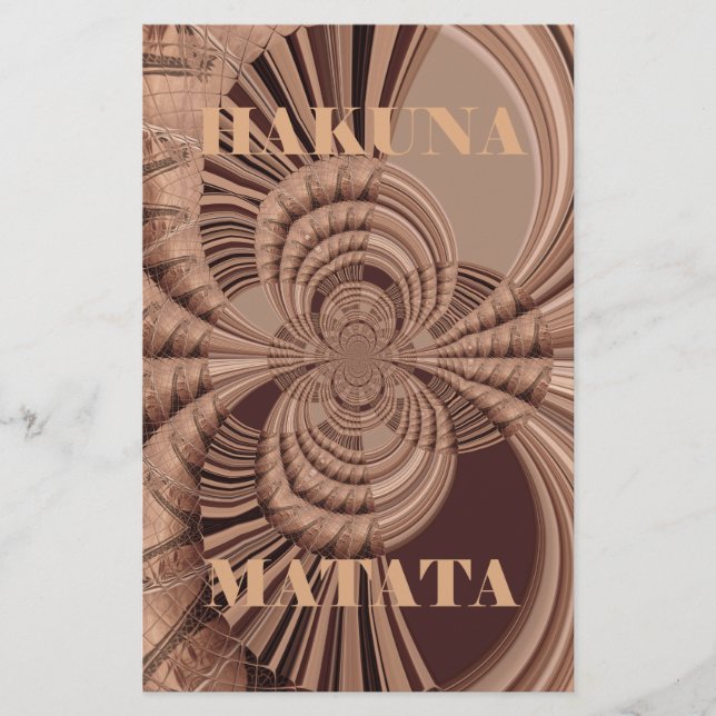 African Hakuna Matata Fraktal Art Print/Graphic Briefpapier (Vorderseite)