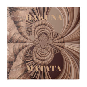 African Hakuna Matata Fraktal Art Print/Graphic Fliese