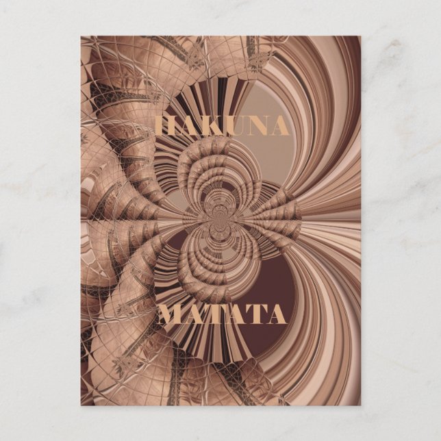 African Hakuna Matata Fraktal Art Print/Graphic Postkarte (Vorderseite)