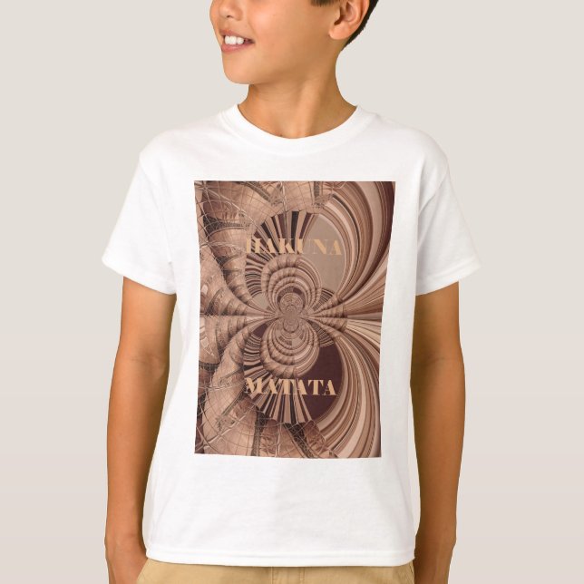 African Hakuna Matata Fraktal Art Print/Graphic T-Shirt (Vorderseite)