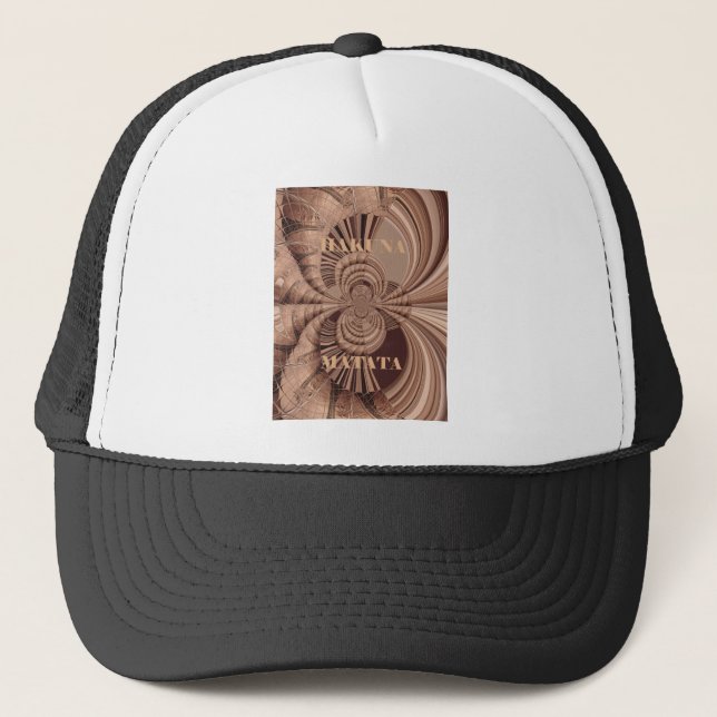 African Hakuna Matata Fraktal Art Print/Graphic Truckerkappe (Vorderseite)