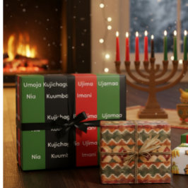 African Heritage Kwanzaa Nguzo Saba Principles  Geschenkpapier