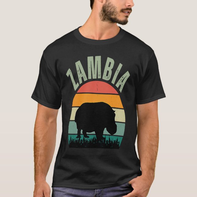 African Hippos in Zambia, Hippopotamus Safari T-Shirt (Vorderseite)