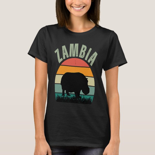 African Hippos in Zambia, Hippopotamus Safari T-Shirt (Vorderseite)