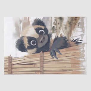 African Honey Badger Caricature Peeking Safari Seidenpapier