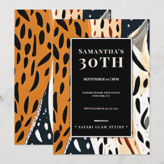 African-Inspired Boho Abstract Animal Print Einladung