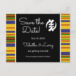 African Kente AK01 Streifen Save the Date Postkart Postkarte