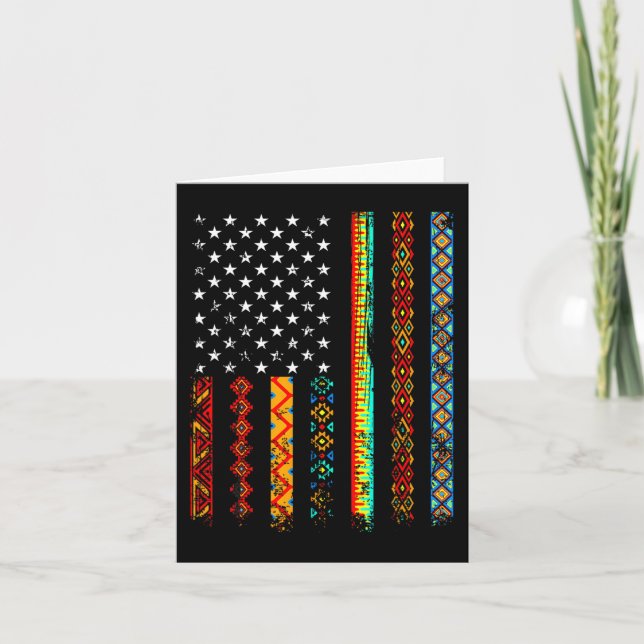 African Kente Cloud American Flag African Black Hi Karte (Vorderseite)