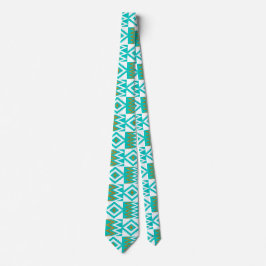 African Kente Cloud White Aqua Aquamarin Blue Neck Krawatte