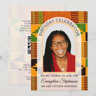 African Kente Photo 50TH BIRTHDAY CELEBRATION Einladung