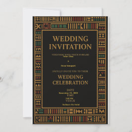 African Kente Wedding Einladungskarte