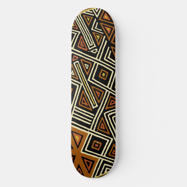 African Kuba Design Skateboard (Vorderseite)