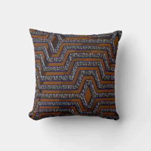 African Kuba Tuch Print Throw Kissen
