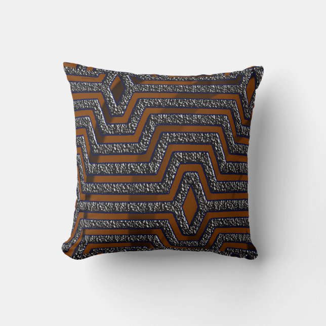 African Kuba Tuch Print Throw Kissen (Vorderseite)