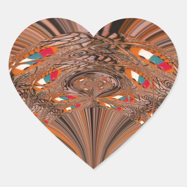 African Light Blond Kaleidoscope Art Print Design Herz-Aufkleber (Vorderseite)