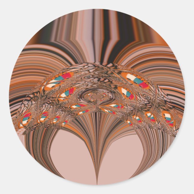 African Light Blond Kaleidoscope Art Print Design Runder Aufkleber (Vorderseite)